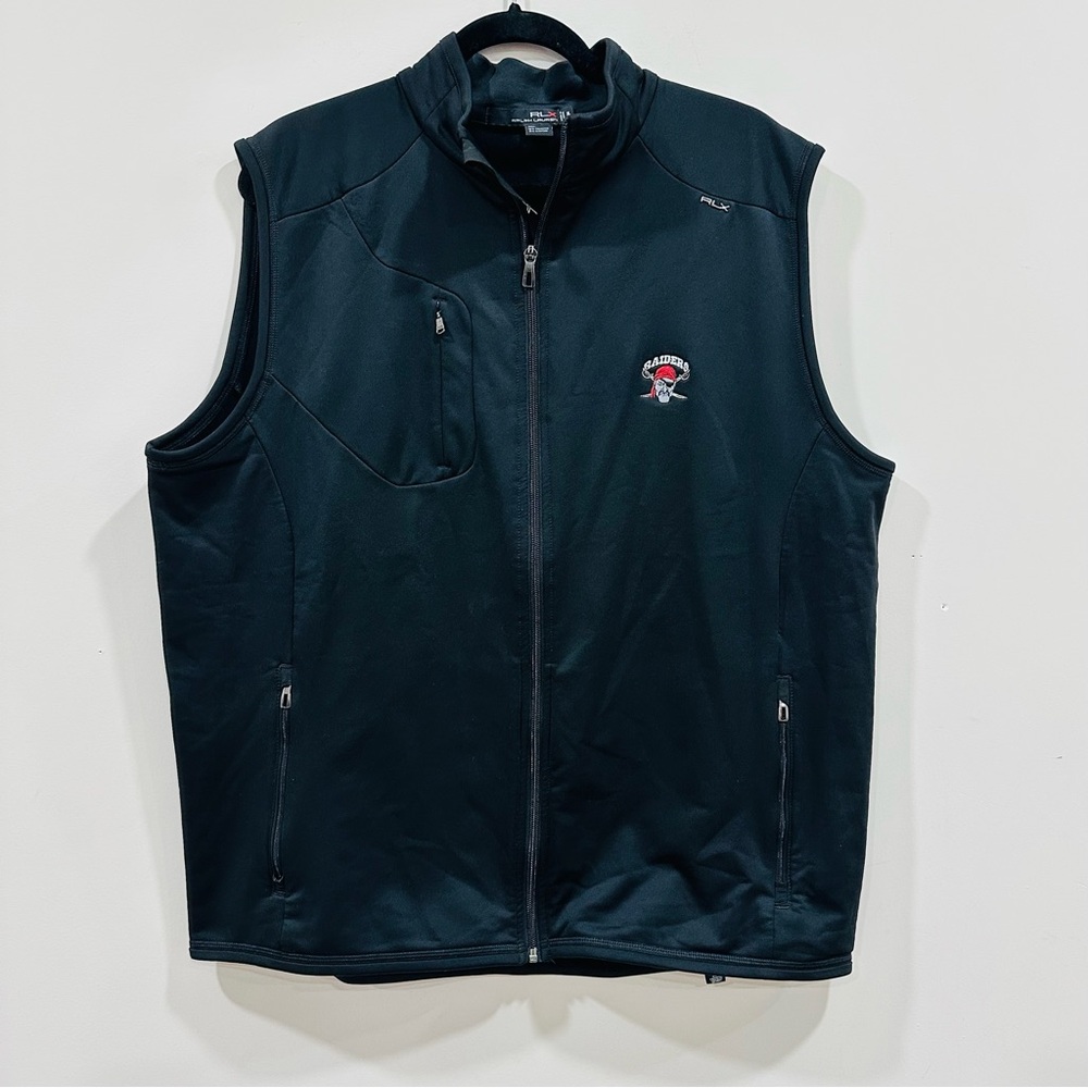 Ralph Lauren RLX Vintage Black Men’s Vest With Lettering “Raiders” Size XL